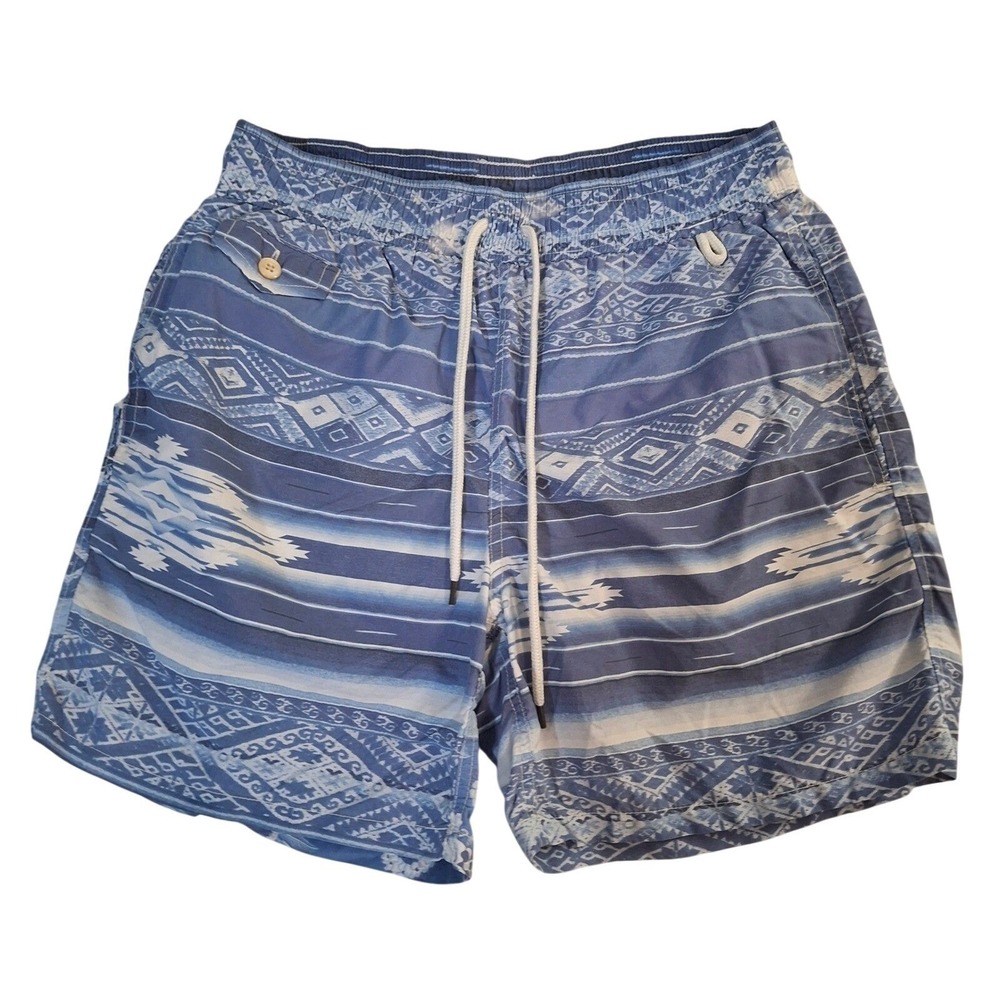 Polo Ralph Lauren Mens Blue Southwestern Floral Print Swim Trunks Size S Small